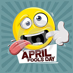 Funny emoticon for celebrate april fool day