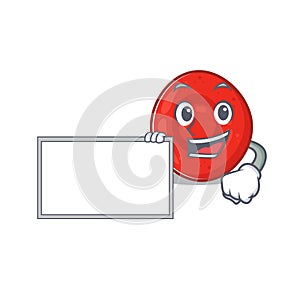 Funny erythrocyte cell cartoon character design style with board