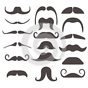 Funny fake moustaches for mouth mask vector collection