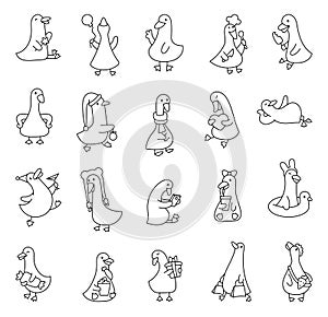 Funny farm duck . Coloring Page