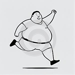 Funny Fat People: A Delightful Drawing Capturing a Jolly, Overweight Individual\'s Fun-Filled Exercise Journey