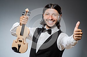 Funny fiddle violin player