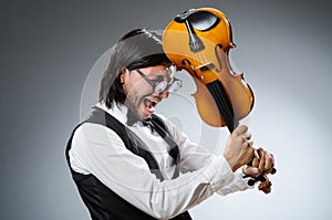 Funny fiddle violin player