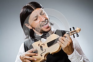Funny fiddle violin player
