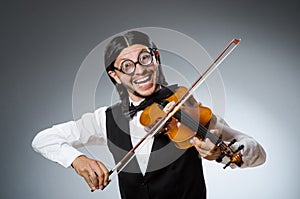 Funny fiddle violin player