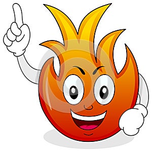 Funny Fire Flame Cartoon Character