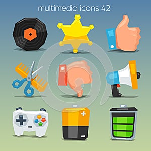 Funny multimedia icons-set 42