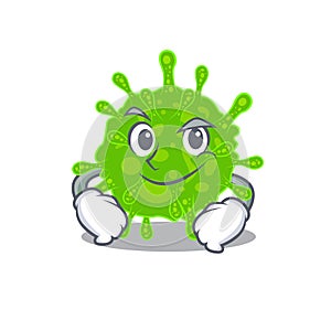 Funny flaviviridae mascot character showing confident gesture