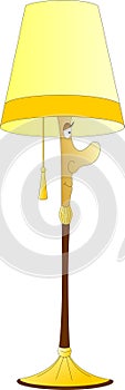 Funny floor lamp with yellow lampshade