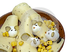 Funny food - mice and cheese