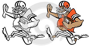 Funny Football Player Cartoon Vector Graphic Illustration