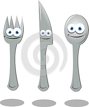 Funny Fork, Knife and Spoon