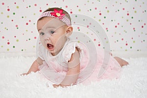 Funny four month old baby girl