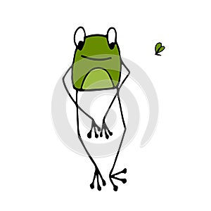 Funny frog, sketch for your design