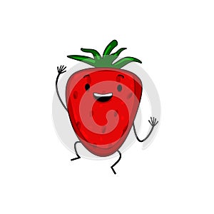 funny fruit vegetable character cartoon vector illustration