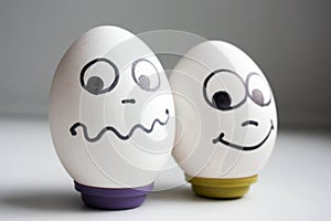 Funny funny eggs. two eggs on