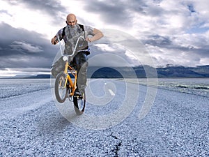Funny Gang Biker, Outlaw, Bicycle, Open Road photo