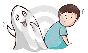 Funny ghost haunt the man