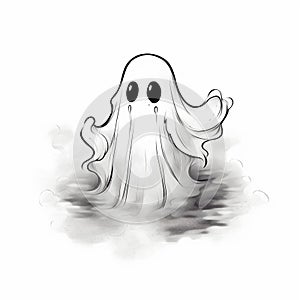 Funny Ghosts Art Light-Hearted Halloween photo