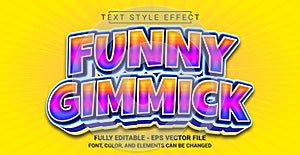 Funny Gimmick Text Style Effect. Editable Graphic Text Template