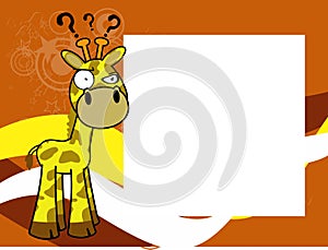 Funny giraffe cartoon pictureframe background