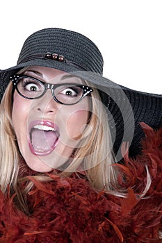 Funny girl with glasses and hat