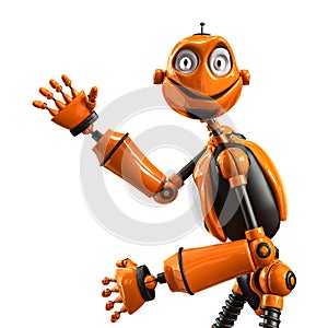 Funny and glossy robot cartoon