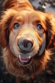 Funny golden retriever,