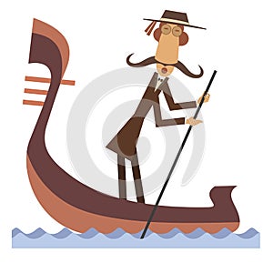 Funny gondolier illustration