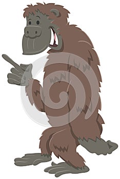 Funny gorilla ape cartoon animal character