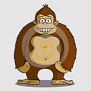 Funny gorilla with background illustration vector