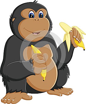 Funny gorilla cartoon