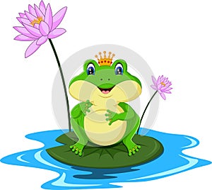 Funny Green frog cartoon