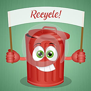 Funny green stinky garbage bin