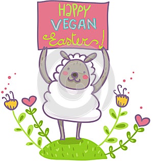 Funny greetings card for a vegan Easter