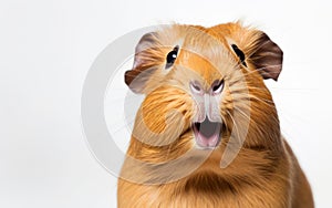 funny guinea pig on white background
