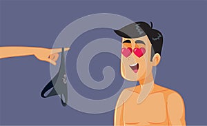 Funny Guy Being Ready for Love Vector Illustration