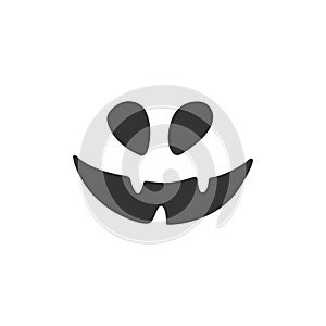 Funny Halloween pumpkin face with smile. Halloween decoration