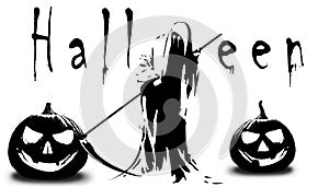 Funny halloween theme illustration. Halloween concept