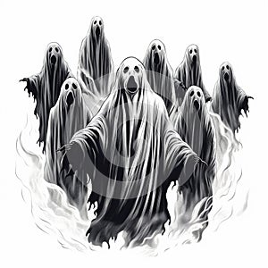 Funny Hand-Drawn Horror Ghost photo