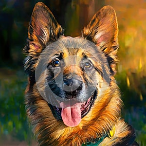 Funny and happy puppy dog AI generated