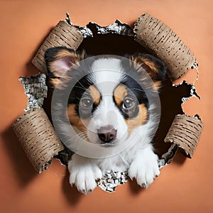 Funny and happy puppy dog AI generated