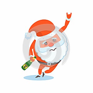 Funny happy Santa Claus character Christmas cards