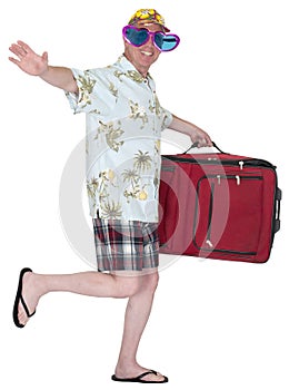 Funny Happy Tourist Travel Vacation Holiday Isolated