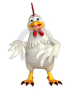 funny Hen cartoon character