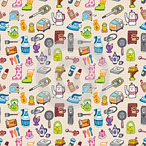 Funny home thing seamless pattern photo