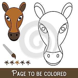 Funny Horse Face to be colored, the coloring book for preschool kids with easy educational gaming level