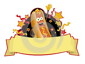 Funny hot dog banner