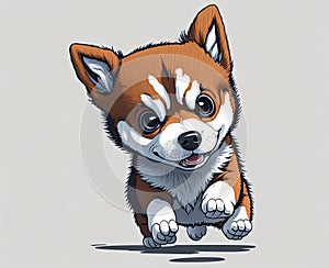 Funny husky puppy. Generative Ai