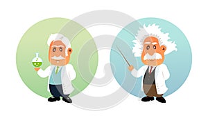 Funny illustration of Chemist and Mathematician photo